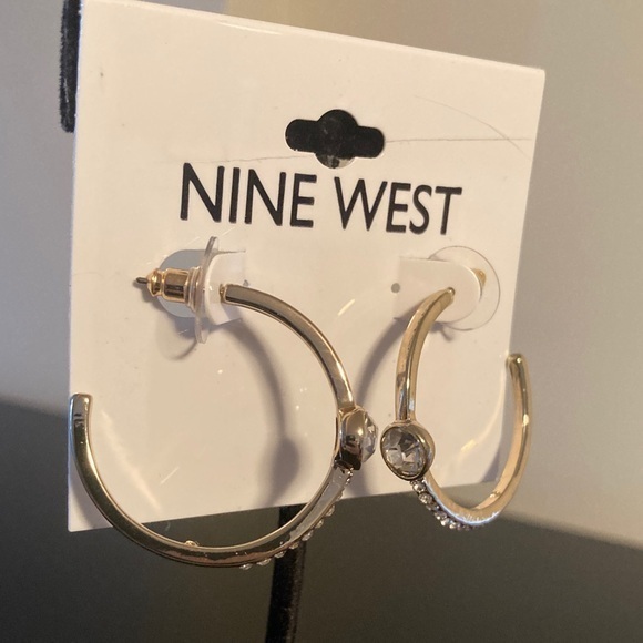 Nine West Jewelry - Nine West Gold and Silver Hoop Earrings